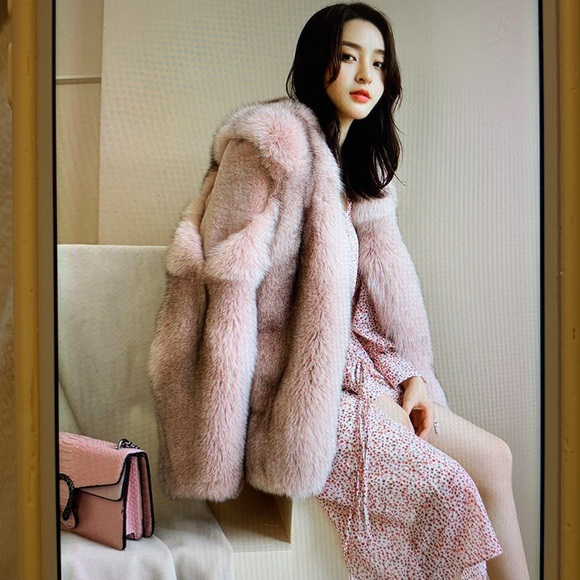 100% luxury Top  quality Real fox fur coat - Picture 3 of 13